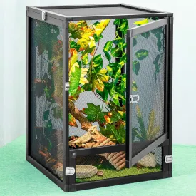 13 Gal Detachable and Foldable Reptile Butterfly Cage Terrarium, 360 Observation, Airflow, Interaction in Gecko Tank for Crested Geckos, Leopard Geckos, Chameleons, Bearded Dragons