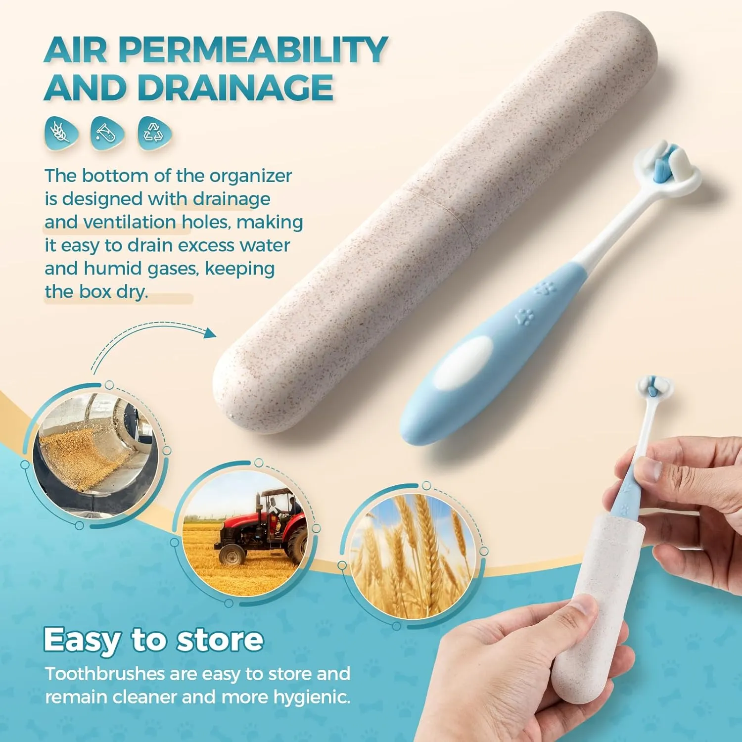 2 Pcs 3-Sided Dog Toothbrush, Puppy Toothbrushes, Ultra Soft Nano Bristles, Suitable for Teeth with Sensitive Gums, Pet Dental Care Oral Hygiene, for Small and Medium Dogs