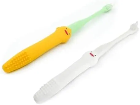 2 Pcs Set - Silicone Dog Toothbrush with Handle - Cat Toothbrush