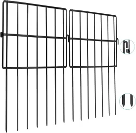 20 Pack Animal Barrier Fences, 1.5" Gap No Digging Garden Fence Panels, Metals Black Deterrent Fence for Dogs Rabbits, Decorative Fence for Outdoor Landscape Patio Total 20 ft(L)16 in(H)