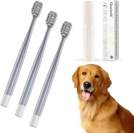3-Pack Dual Head Dog Toothbrush, Pet Toothbrushes, Unique Dual-Sided Design, Oral Care Kit