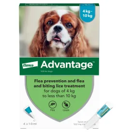 Advantage 100 Spot On Flea Control - Medium Dogs 4-10kg (4 Pipettes)