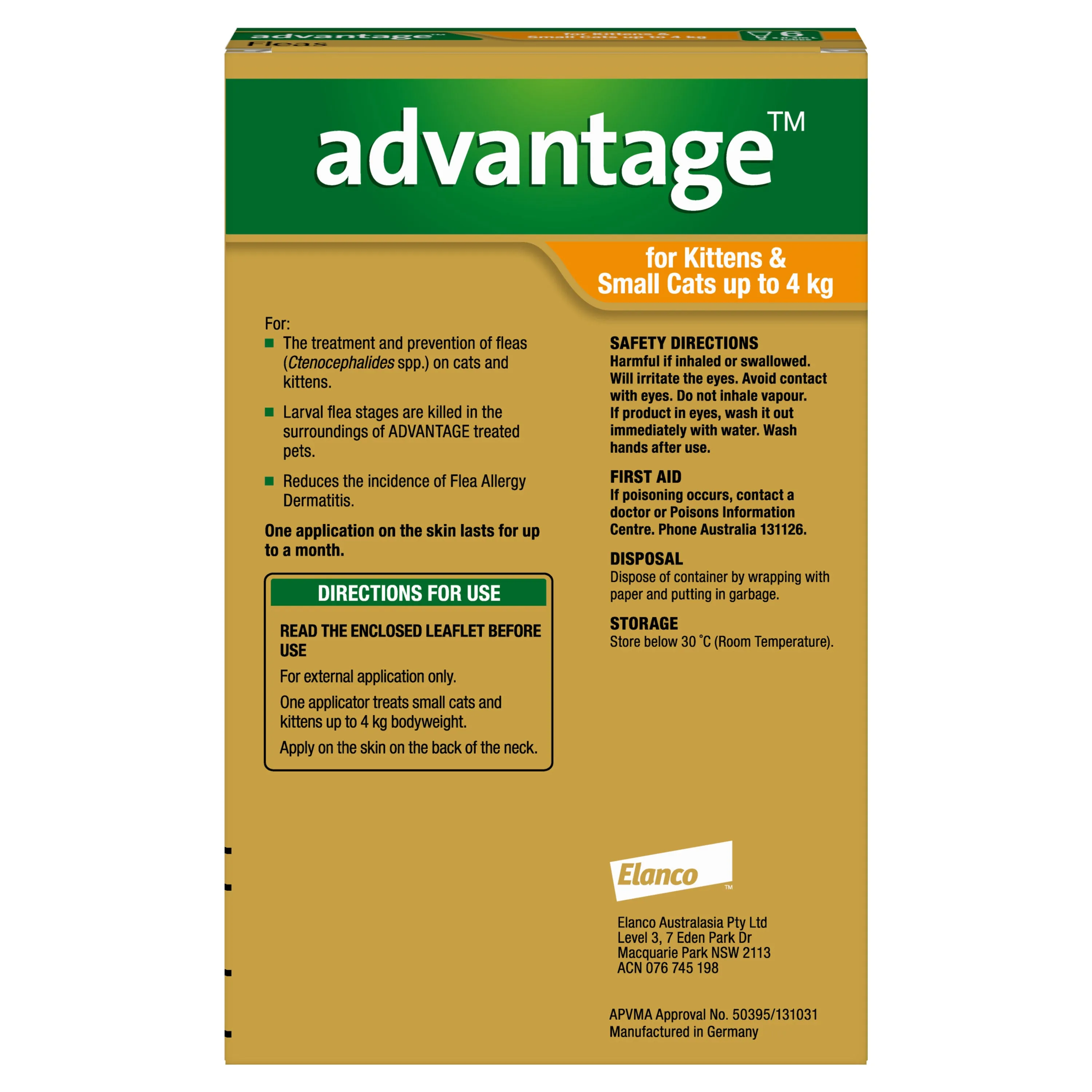 Advantage Spot-On Flea Treatment <4kg Cat & Kitten