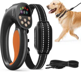 Anti-Tugging Dog Training Collar with Remote Control, Auto Leash Pulling Stop, 1600FT Electric Collars with Beep, Vibration, Safe Static, IPX7 Rechargeable E-Collar for Small Medium Large Dogs, Orange