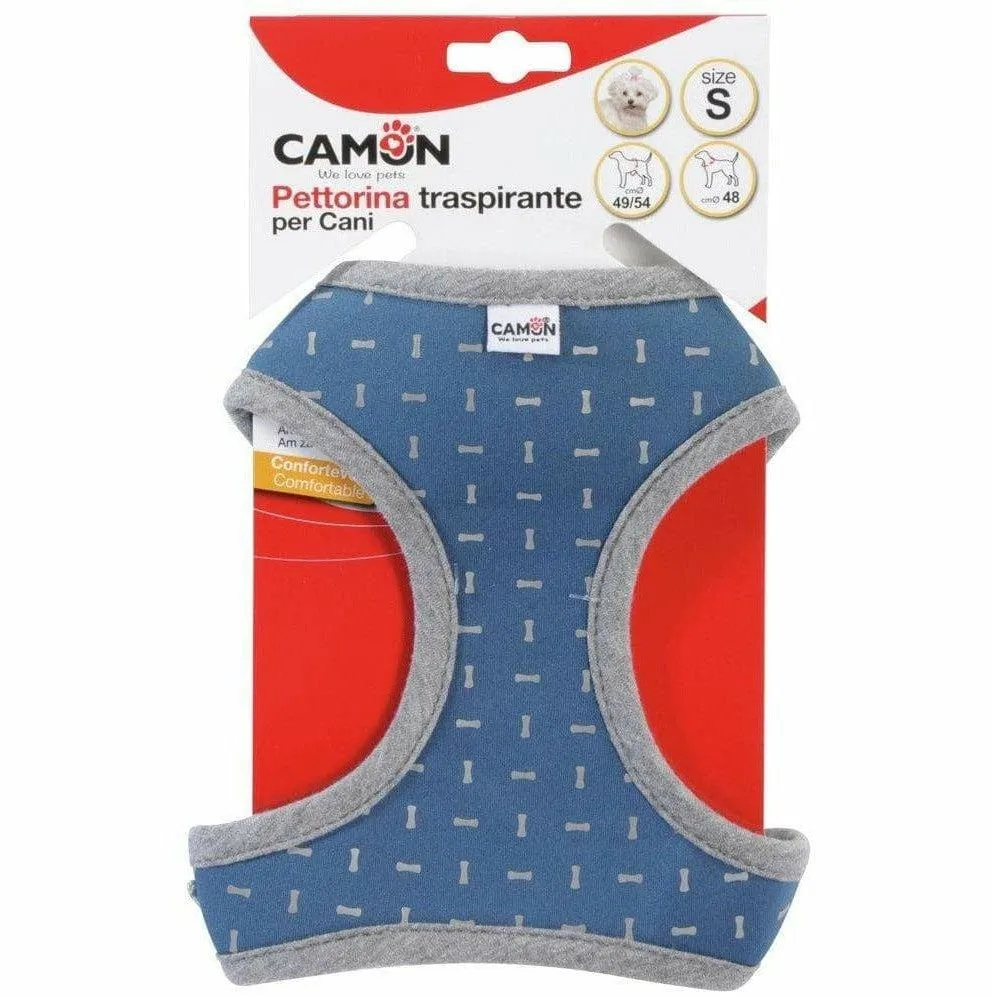 Blue harness with reflective bone-shaped trimming - Size M