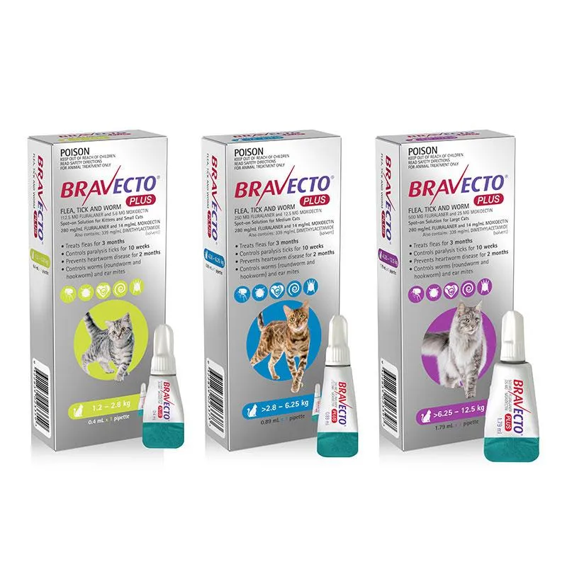 Bravecto Plus Spot-on for Large Cats (Purple)