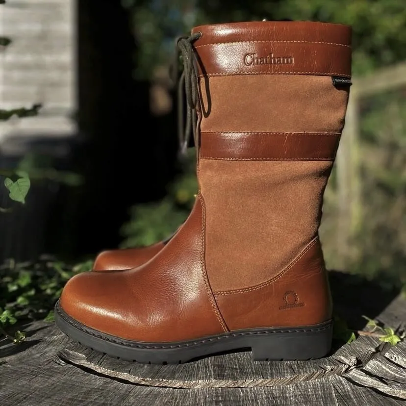 Chatham Paddock II Waterproof Mid Calf Country Boot Dark Tan