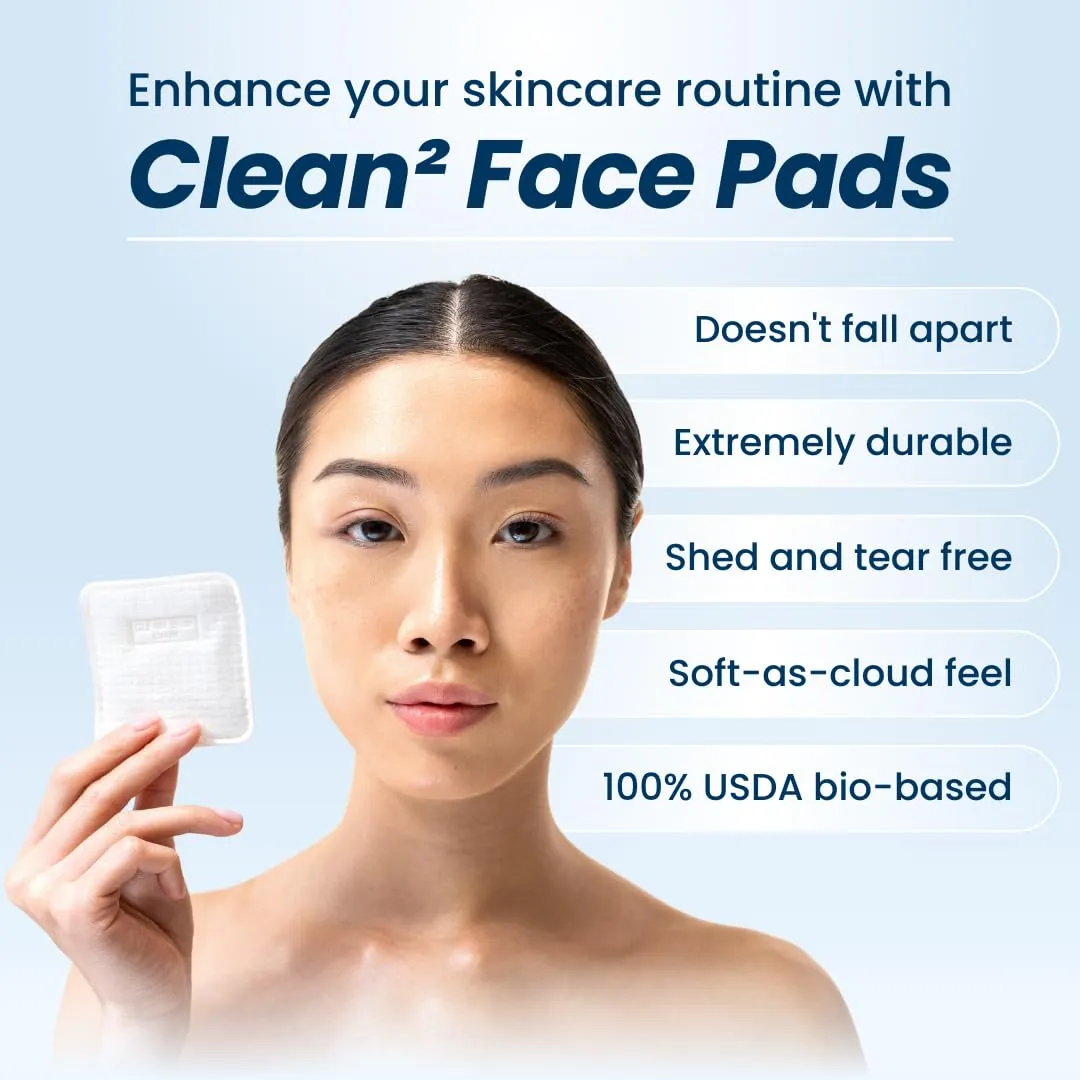 Clean Skin Club Clean Pads 2.0 [NEW & IMPROVED EDGES] Guaranteed Not to Shed & Tear Face Pads, Unique Triple Layers, Textured & Ultra Soft Side, Organic Disposable Cotton, Pair with Makeup Remover