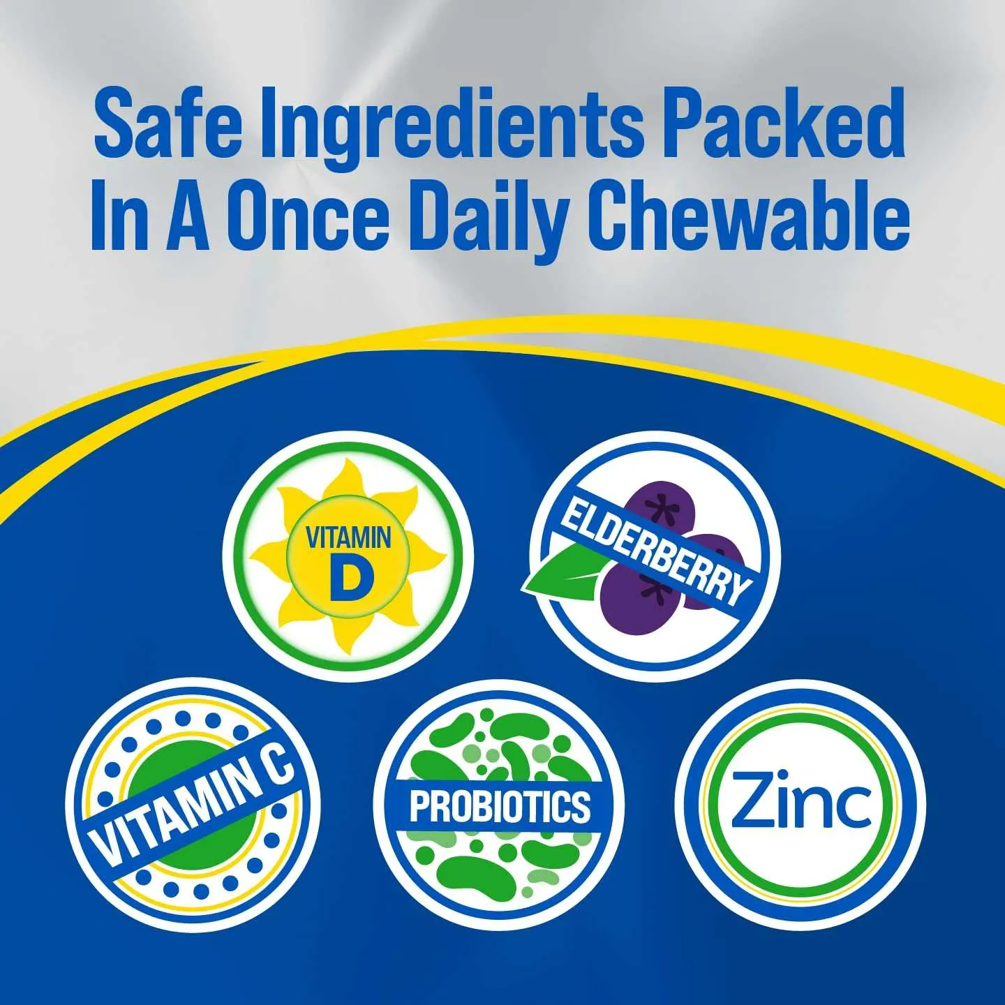 Culturelle Immune Defense Probiotic with Vitamin C Vitamin D & Zinc   Elderberry Chewable - 28 Ct