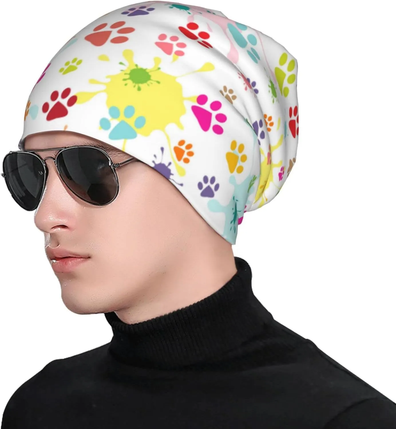 Cute Beanie Chemo Hat Cancer Headwear Knitted Hats Baggy Slouchy Scarf Cap for Adults Women Men