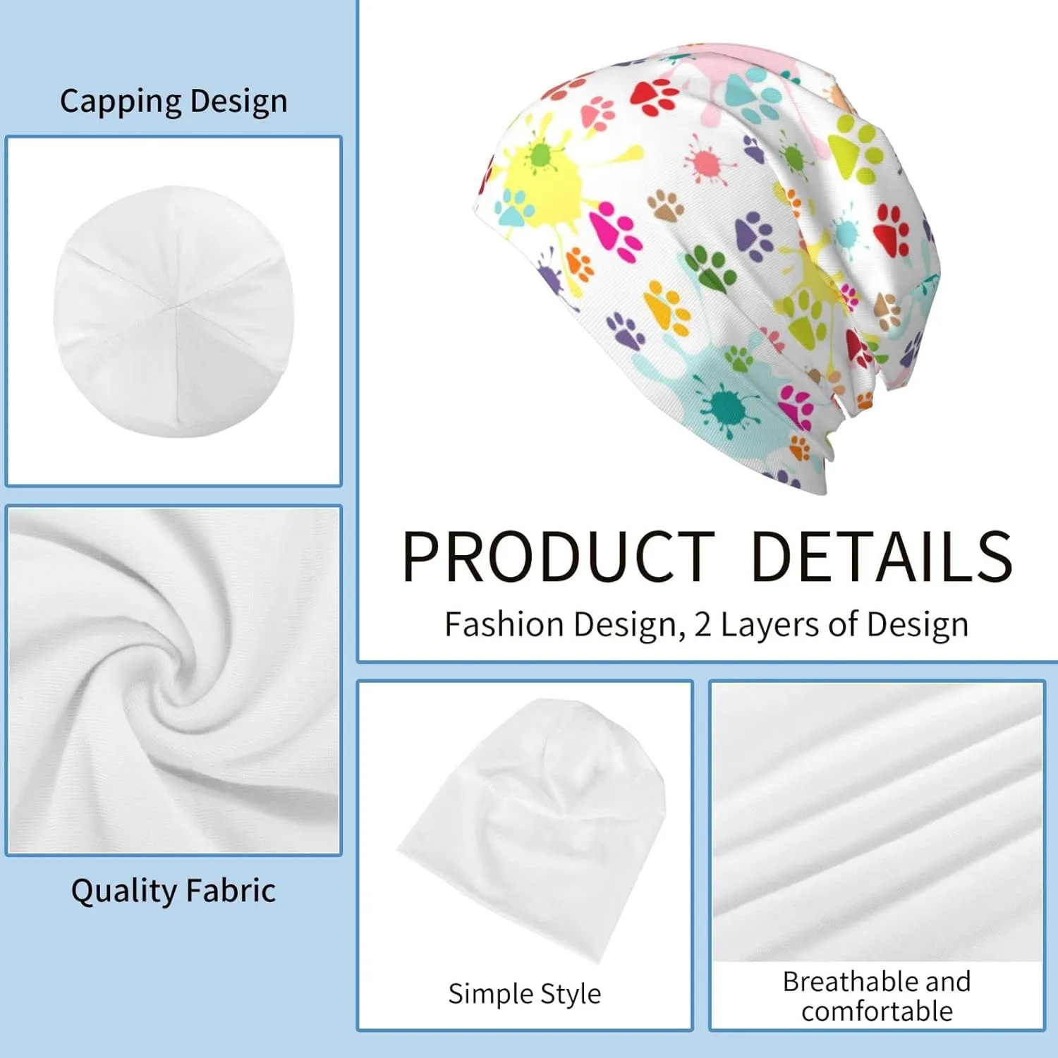 Cute Beanie Chemo Hat Cancer Headwear Knitted Hats Baggy Slouchy Scarf Cap for Adults Women Men