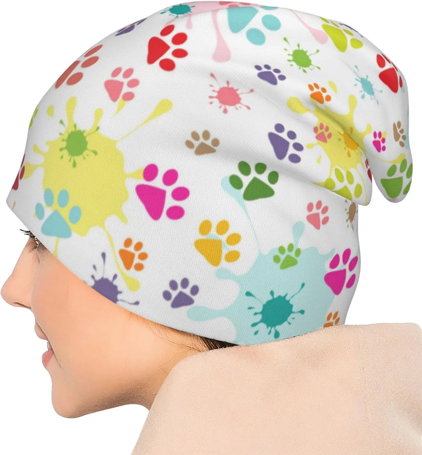 Cute Beanie Chemo Hat Cancer Headwear Knitted Hats Baggy Slouchy Scarf Cap for Adults Women Men