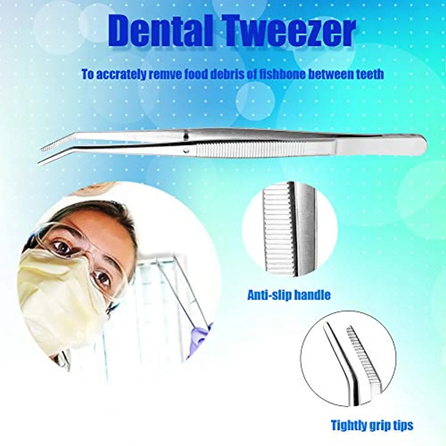 Dental Tools Stainless Steel Dental Pick Dental Floss Dental Hygiene Tool Set Tooth Scraper Plaque Tartar Remover Dental Tweezers Gum Floss for Personal Oral Care & Pet Use (6 Pack)