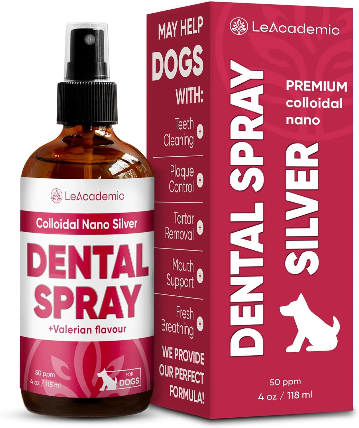 Dog Dental Spray | Dog Teeth Cleaning | Teeth Cleaner for All Breeds | Fresh Breath Spray | Oral Cavity Cleaner | Plaque, Tartar Remover | 4 Oz