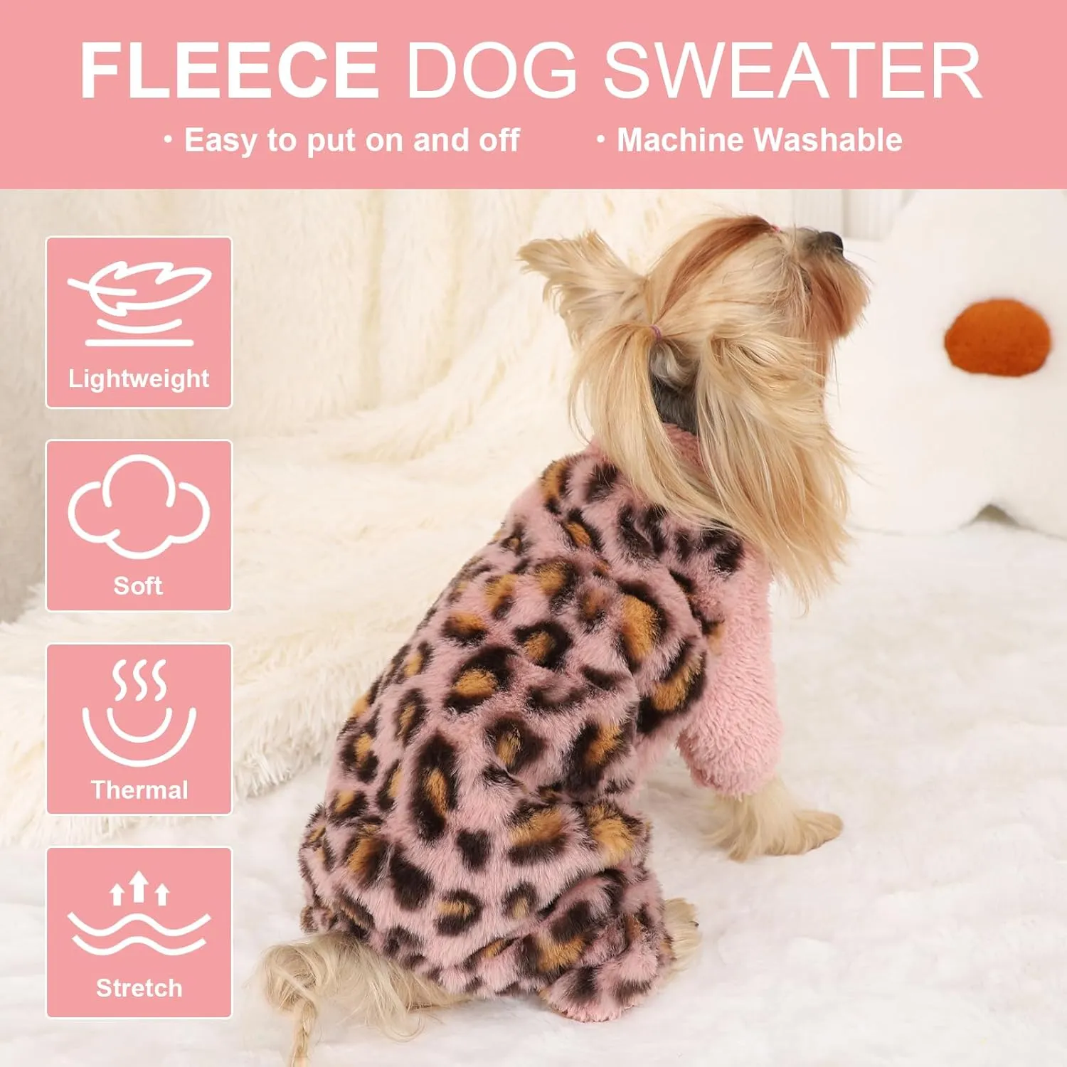 Dog Pajamas PJs Clothes for Small Dogs Girl Boy Warm Spring Fall Winter Onesie Sweaters Fleece Puppy Jumpsuits 4 Legged Outfits Clothing Apparel