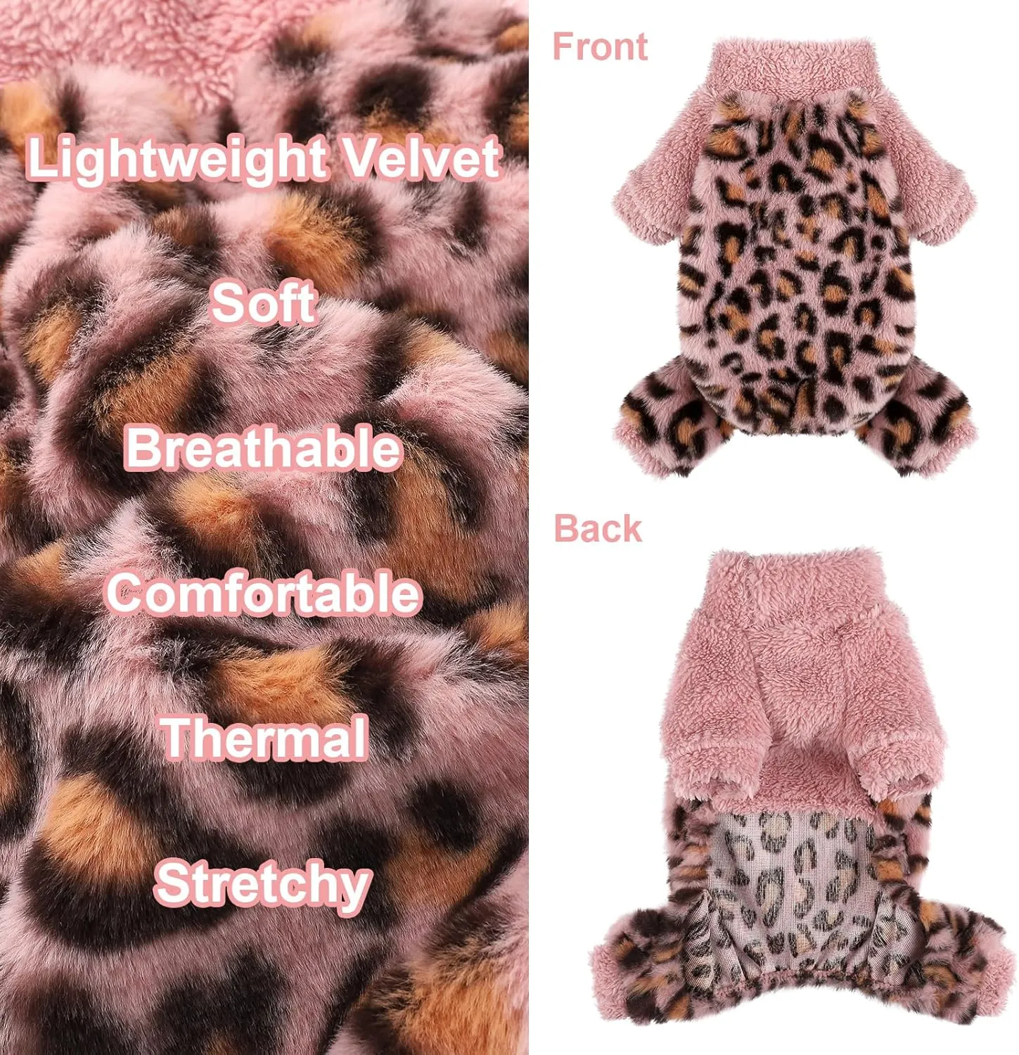 Dog Pajamas PJs Clothes for Small Dogs Girl Boy Warm Spring Fall Winter Onesie Sweaters Fleece Puppy Jumpsuits 4 Legged Outfits Clothing Apparel