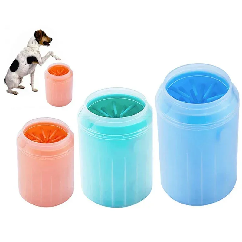Dog Paw Washer with Soft Silicone Brush - Portable Cleaning Cup for Pets