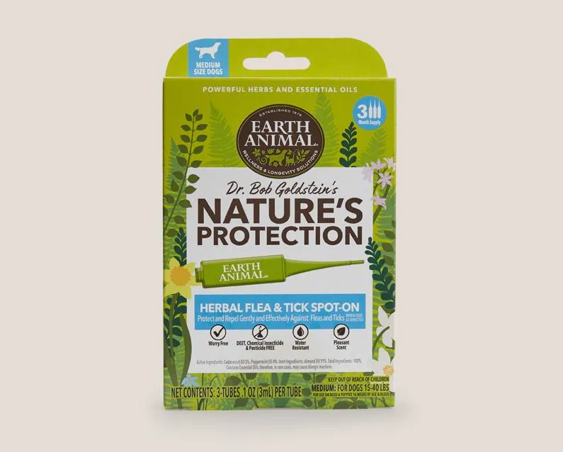 Earth Animal Nature's Protection Flea & Tick Herbal Spot-On For Dogs