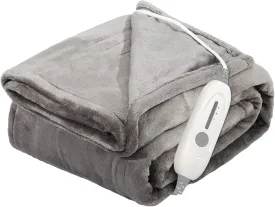 Electric Heated Blanket Throw, Super Soft Flannel 50" x 60" Heating Throw with 3 Fast Heating Levels & 4 Hours Auto Off, Machine Washable, ETL&FCC Certification, Home Office Use, Grey