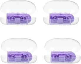 Finger Tooth Brushing Baby Finger Toothbrush 0-12 Months,4 Pcs Silicone Finger Brush Baby Toothbrush,Toddler Fingers toothbrushs,Infant toothbrushes with 4 Travel Case