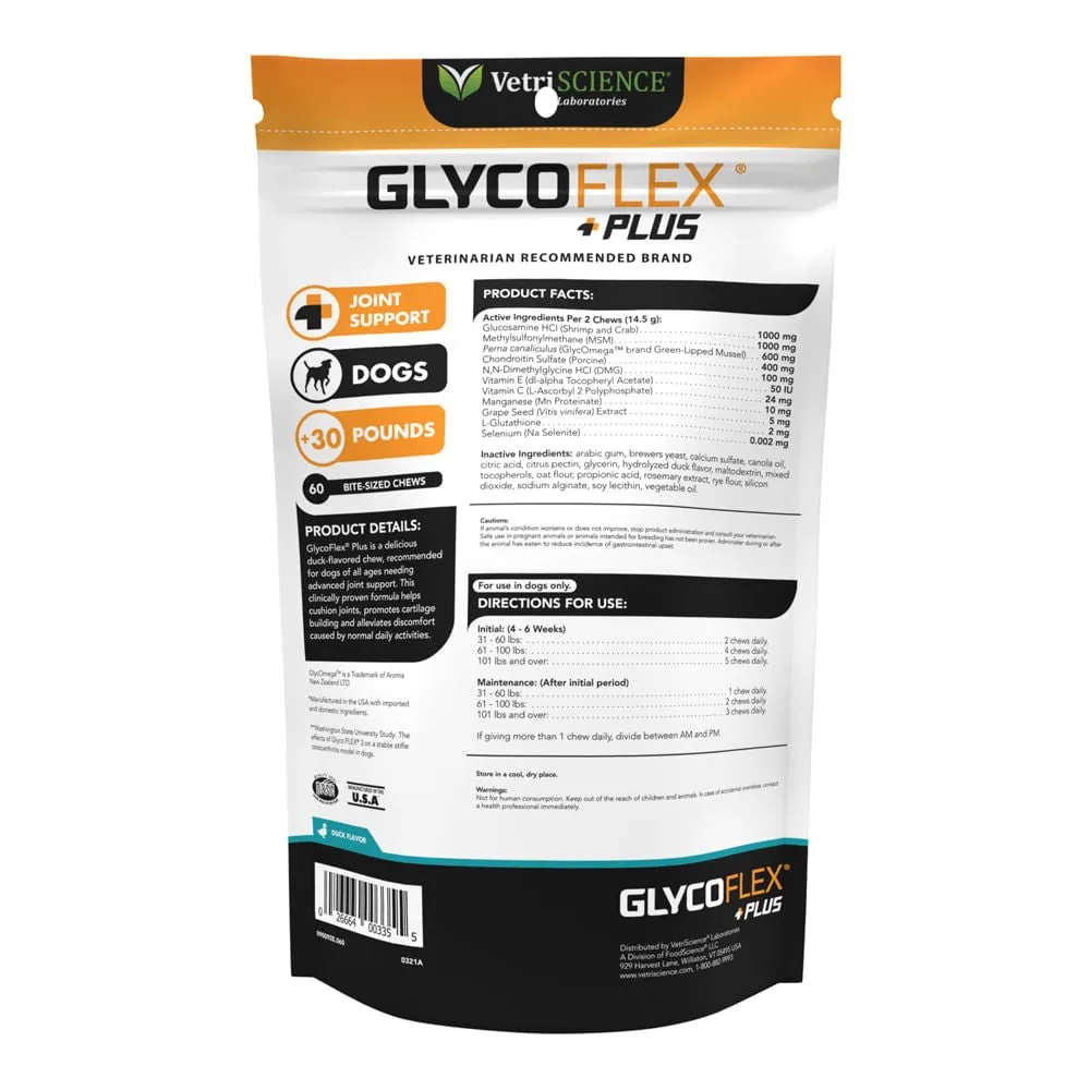 Glyco Flex Plus Joint Support for Dogs, 60 Chews