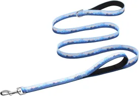 Hikiko Double Handle Dog Leash 6 Foot Strong Nylon Padded Traffic Handles for Walking Training (Blue Hill)