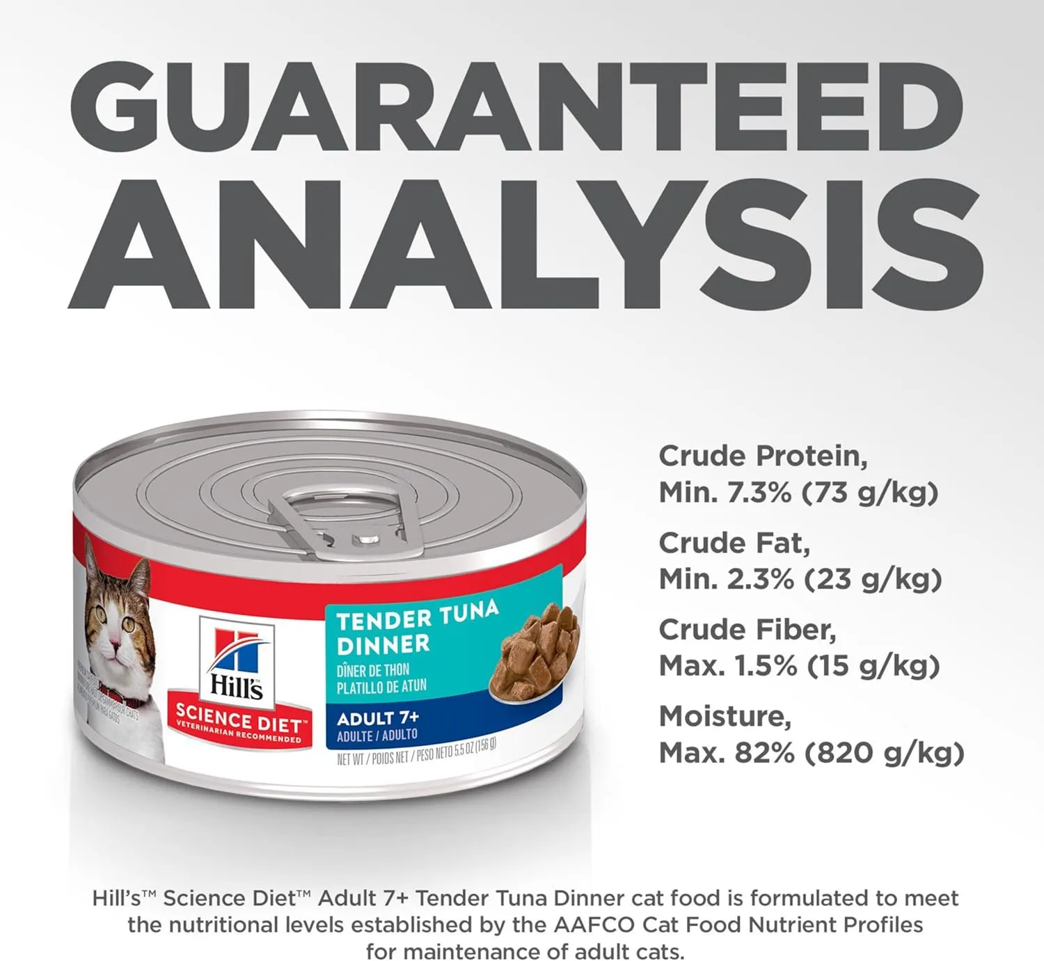 Hill's Science Diet Adult 7 , Senior Adult 7  Premium Nutrition, Wet Cat Food, Tuna Stew, 5.5 oz Can, Case of 24