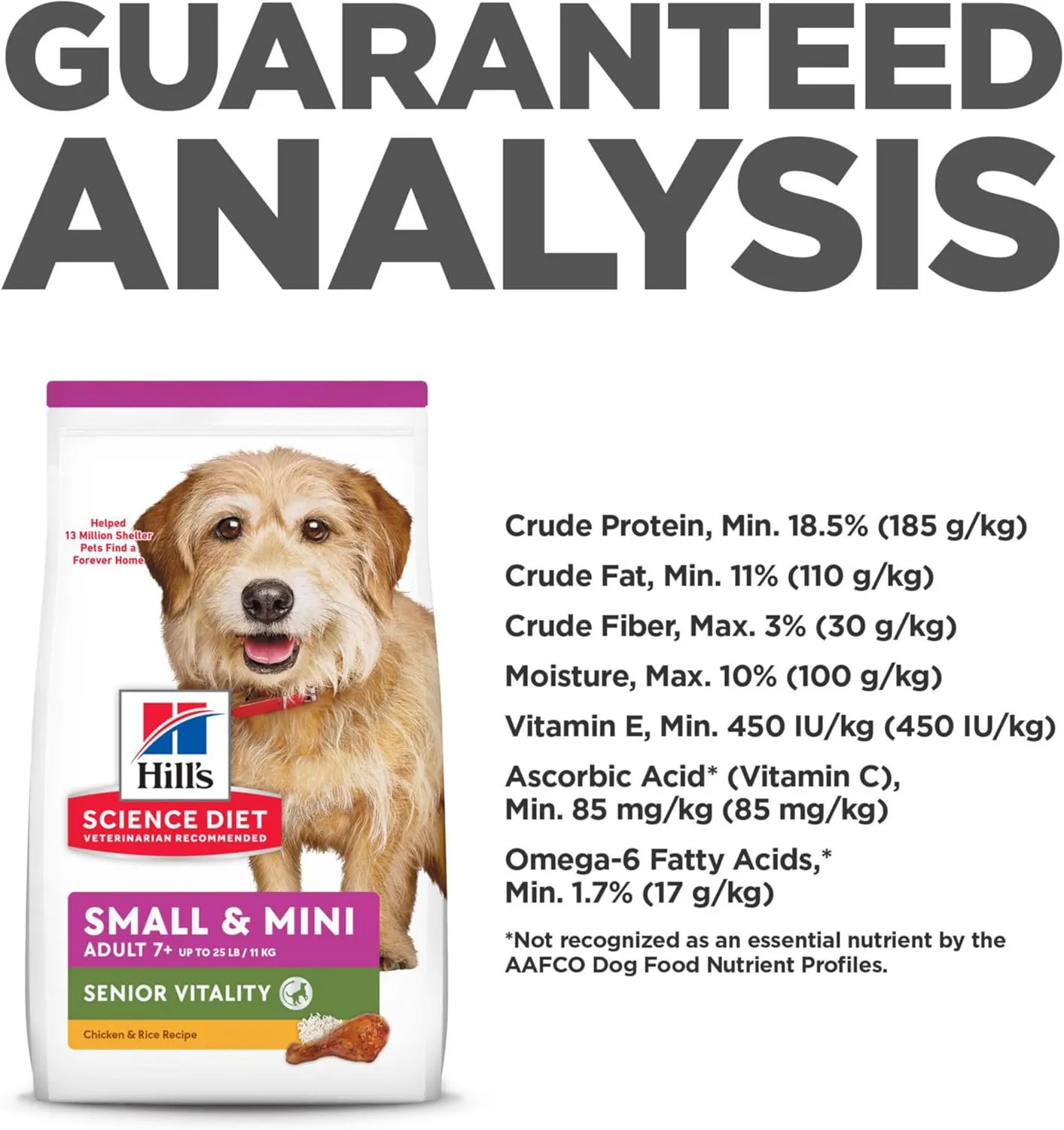 Hill's Science Diet Senior Vitality, Senior Adult 7 , Small & Mini Breeds Senior Premium Nutrition, Dry Dog Food, Chicken & Rice, 12.5 lb Bag
