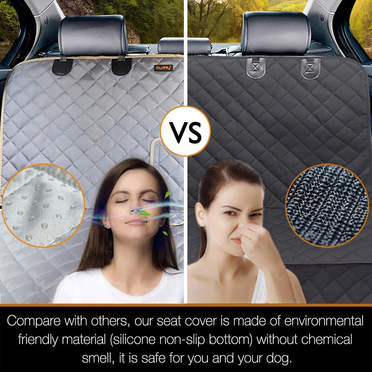 iBuddy Bench Dog Seat Cover for Truck Waterproof Truck Back Seat Cover Protector for Kids Without Smell Heavy Duty and Nonslip Pet Truck Seat Cover for Dogs Machine Washable