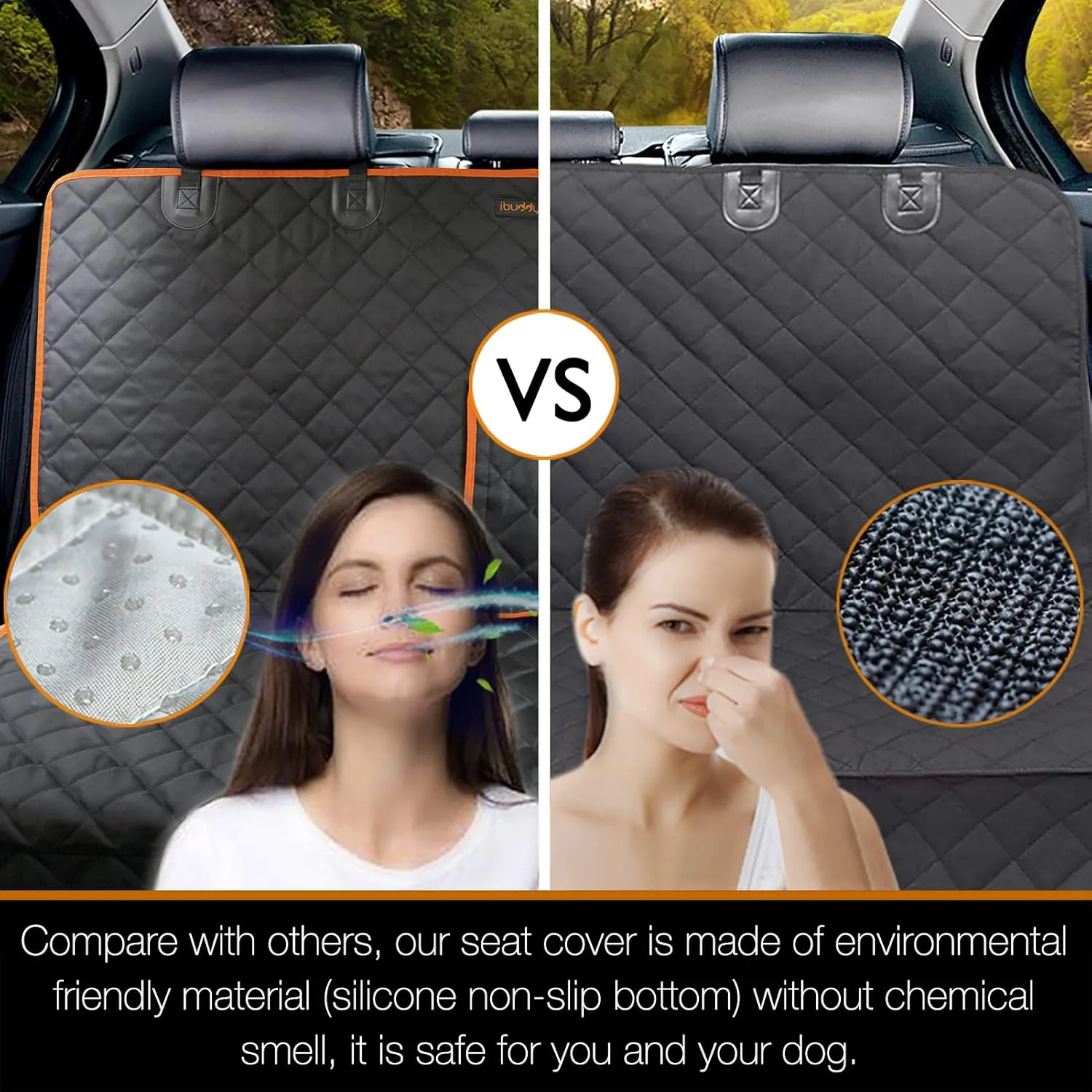 iBuddy Dog Seat Cover for Truck Waterproof Truck Back Seat Protector for Kids Without Smell Heavy Duty and Nonslip Pet Bench Seat Cover for Chevrolet Silverado/GMC/Ram/Ford F150 F250 F350