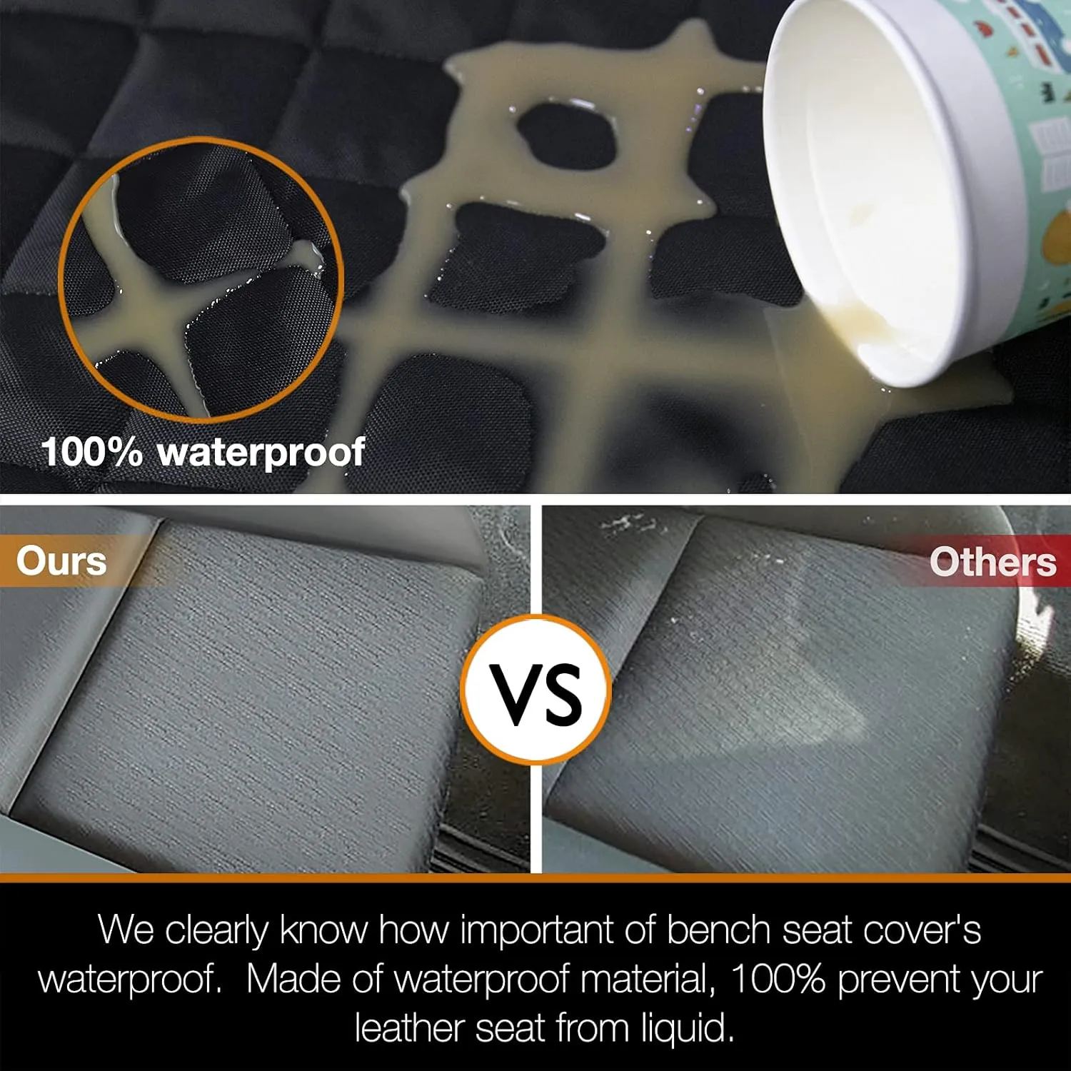 iBuddy Dog Seat Cover for Truck Waterproof Truck Back Seat Protector for Kids Without Smell Heavy Duty and Nonslip Pet Bench Seat Cover for Chevrolet Silverado/GMC/Ram/Ford F150 F250 F350