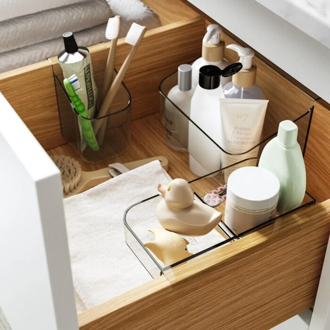 IKEA VISSLAÅN Drawer organisers, set of 3, grey