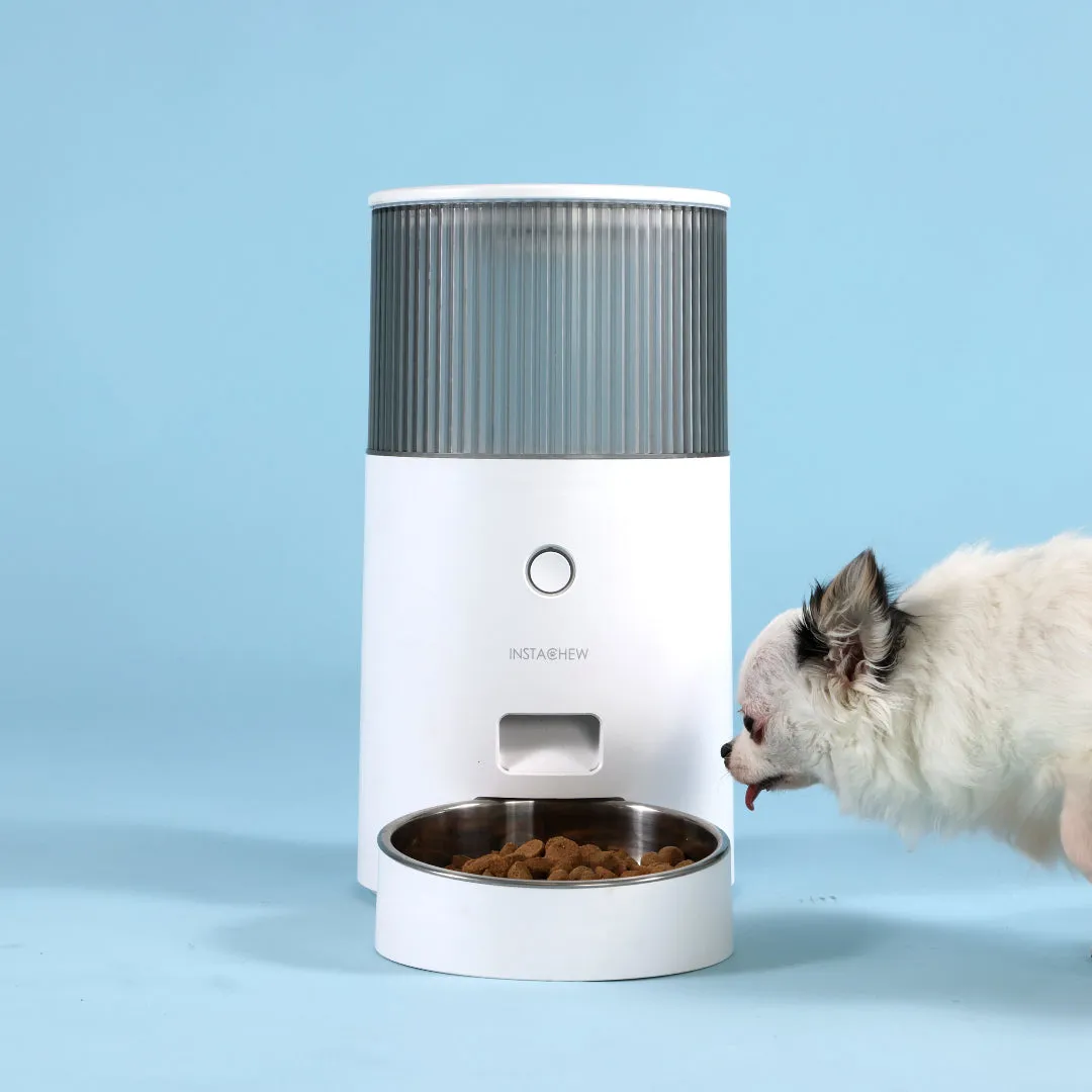 INSTACHEW Purechew Mini Smart Automatic Pet Feeder, App Enabled, Food Bin for Pets, Automates Feeding, Holds Fresh Food, Schedules Feeding times, Automatic Feeding, Scheduled Meals, Portion Controller, Food Bowl for Cats, Food Bowl for Dogs