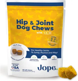 Jope Hip and Joint Dog Chews with UC-II Collagen - More Effective Than Glucosamine - Veterinarian-Developed - Recommended for Small, Medium and Large Dogs - Cold-Pressed & Third-Party Tested
