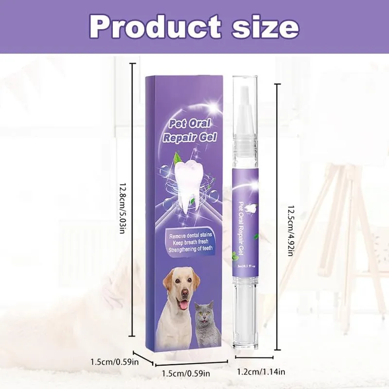 Lettuce Pets Toothbrush & Oral Repair Gel Set - Freshener for Dogs & Cats (3pcs)