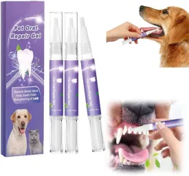 Lettuce Pets Toothbrush & Oral Repair Gel Set - Freshener for Dogs & Cats (3pcs)