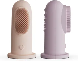 Moonkie Baby Toothbrush Finger Toothbrush Oral Cleaner Kit for 3 Months  , 2 Pcs (Blush/Pale Mauve)