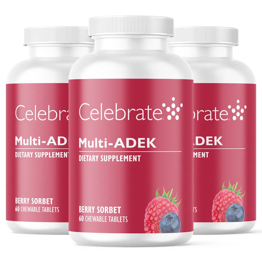 Multi-ADEK Vitamin Chewables, Iron Free, Berry Sorbet