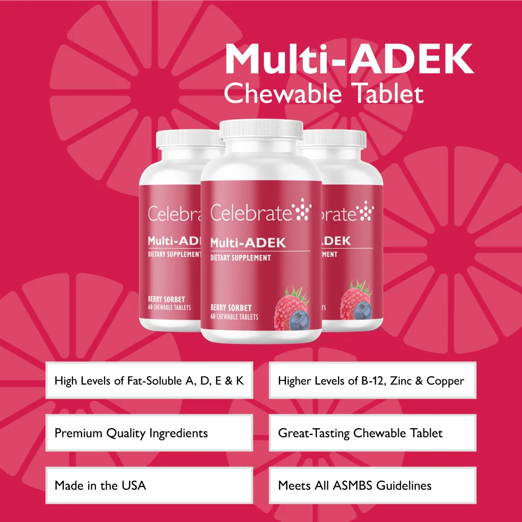 Multi-ADEK Vitamin Chewables, Iron Free, Berry Sorbet