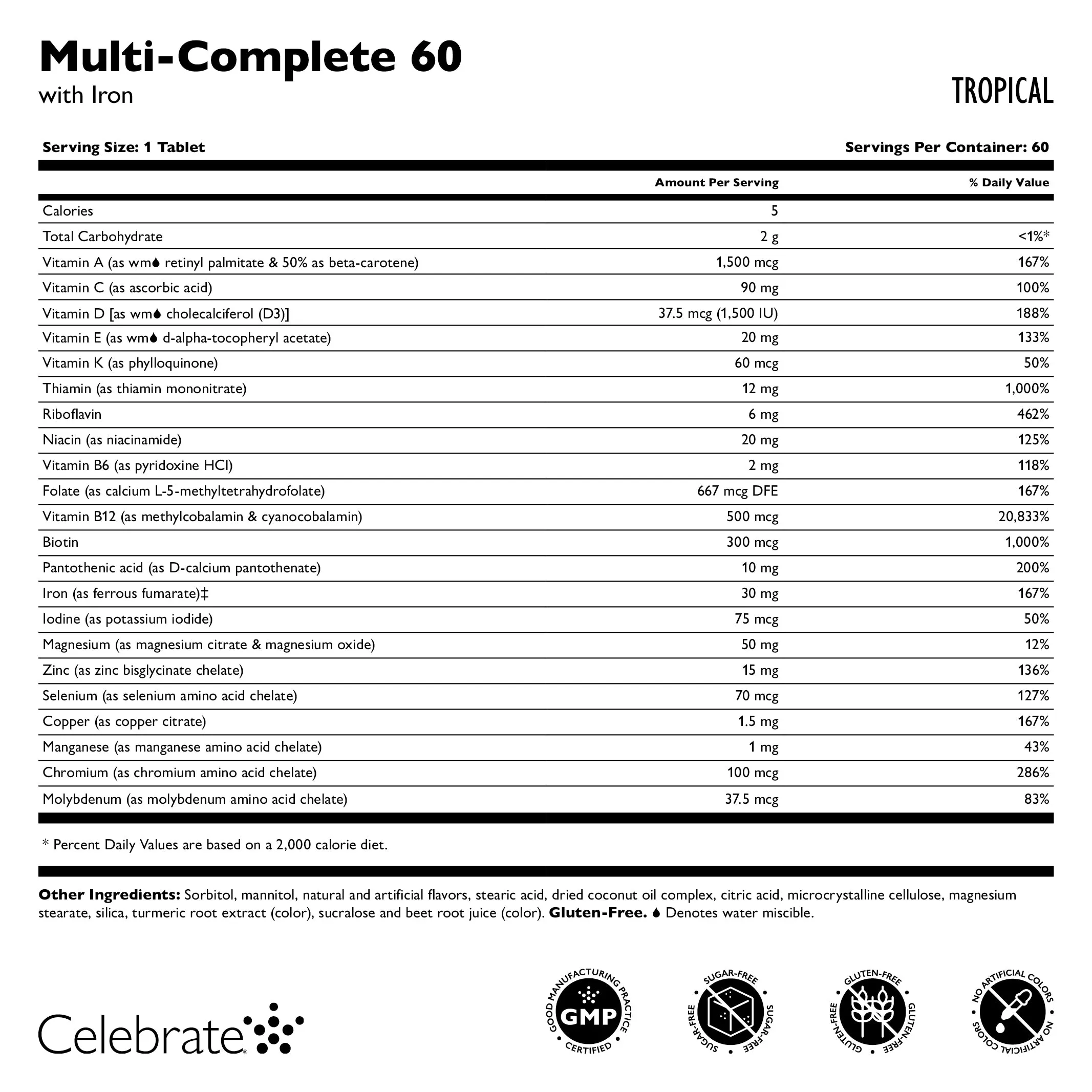 Multi-Complete 60 Bariatric Multivitamin with Iron Chewables, Tropical