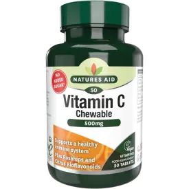Natures Aid Vitamin C 500mg Chewable 50 Tablet (D)