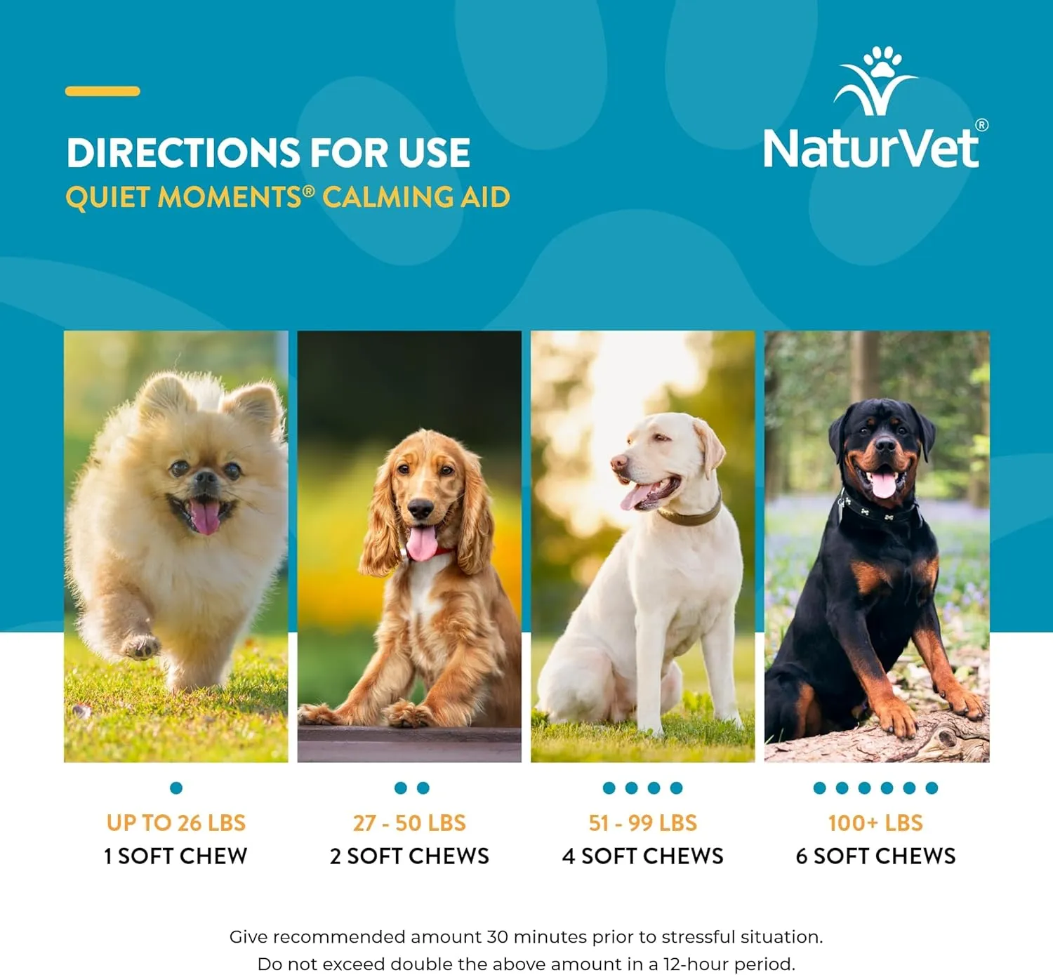 NaturVet Quiet Moments Calming Aid Melatonin Dog Supplement  Helps Reduce Stress in Dogs  for Pet Storm Anxiety, Fireworks, Motion Sickness, Grooming, Separation, Travel  240 Ct. Chews