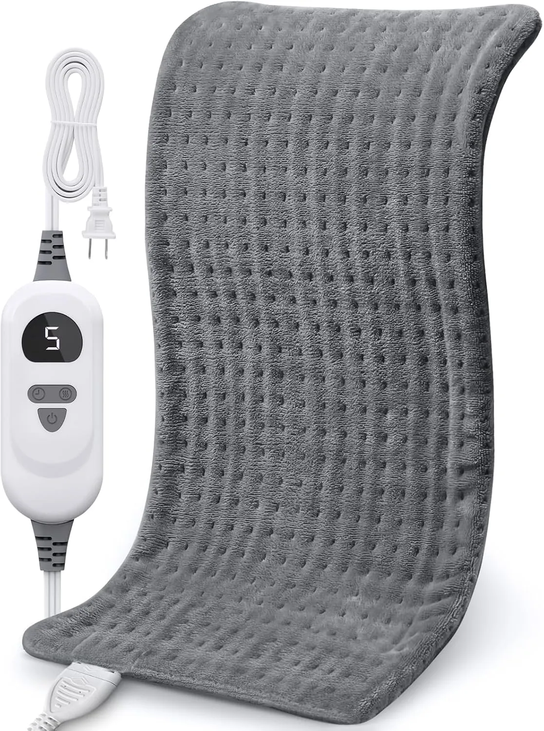 NOWWISH Heating Pad for Back Pain & Cramps Relief, Moist Heat Pad for Neck & Shoulder, Auto Shut Off, Machine Washable, Christmas Gifts for Women, 12"x 24" Gray
