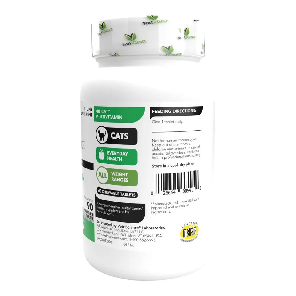 Nu Cat Multivitamin Formula for Cats, 90 Chewable Tablets