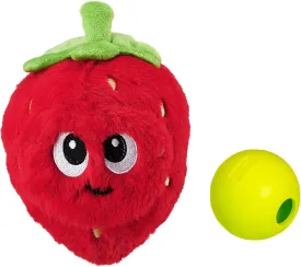 Outward Hound by Nina Ottosson Fruity Findz Interactive Plush Dog Puzzle with Treat Ball Dog Enrichment Toys, Plush, Red