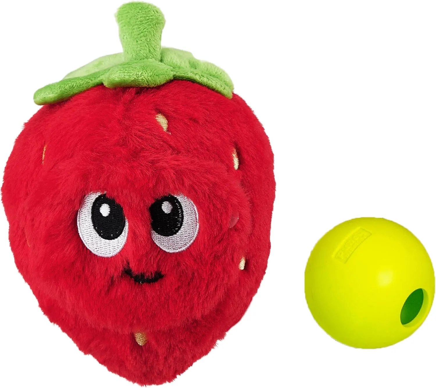 Outward Hound by Nina Ottosson Fruity Findz Interactive Plush Dog Puzzle with Treat Ball Dog Enrichment Toys, Plush, Red
