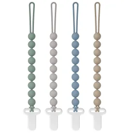 Pacifier Clips Silicone, 4-Pack Pacifier Holder Clip with Stylish Round Design, 100% Food Grade Silicone, Safe Essentials for Newborns Baby Boys and Girls Easter