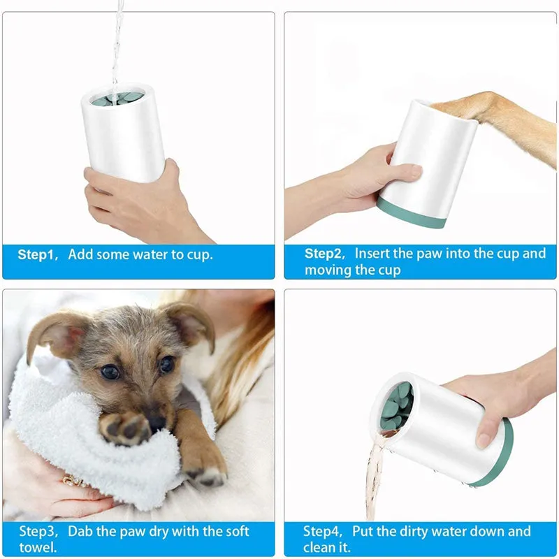 Portable Soft Silicone Cat Dog Dirty Paw Cleaner Cup
