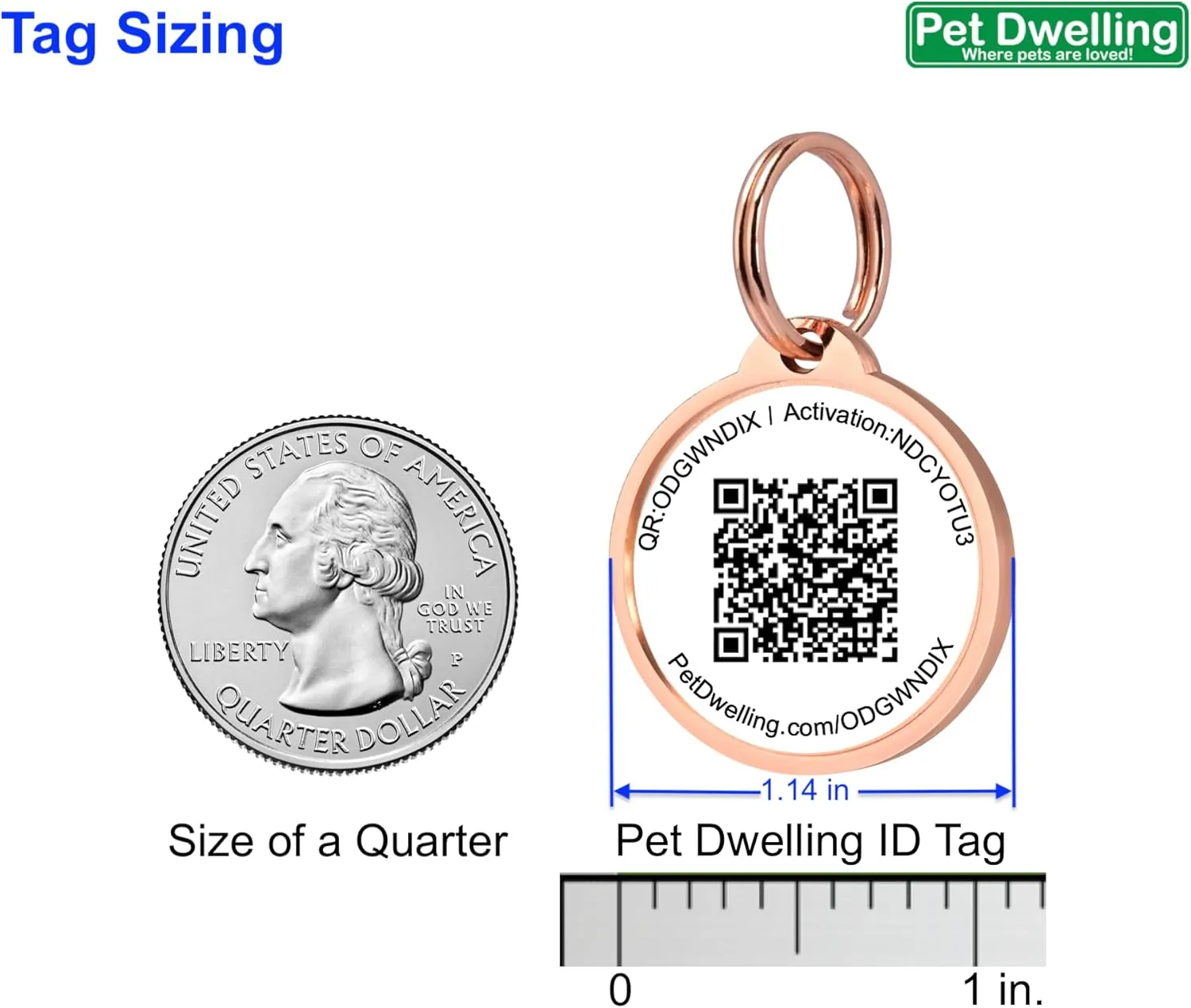Premium Pet ID Tag for Dogs and Cats: Easy Scan QR Code, Instant Online Pet Profile Access, & Scan Location Alerts(Lux Rose Gold White Paw)