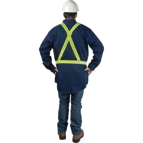 Standard-Duty Safety Harness, High Visibility Lime-Yellow, Silver Reflective Colour, Large